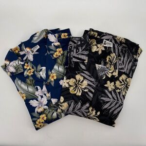 VTG Aloha Republic Men 2XL Hawaiian Shirts (2) Made in USA Tropical Floral Print